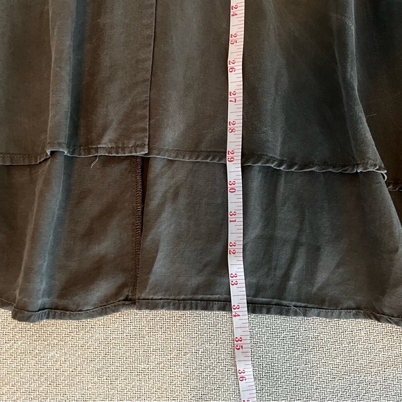 Olive Green Button Down Midi Skirt - Picture 6 of 6